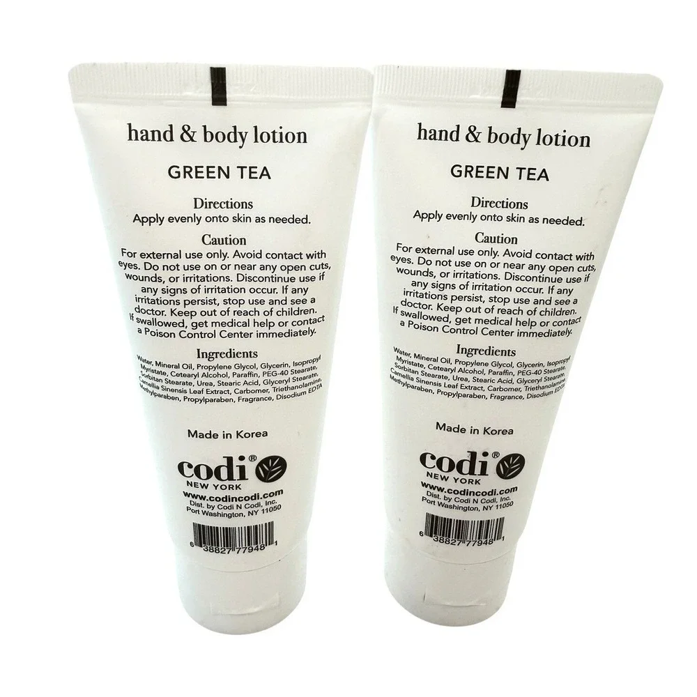 CODI Hand‎ & Body Lotion Green Tea 3.3OZ/100ml Pack Of 2 Tubes Moisturizing